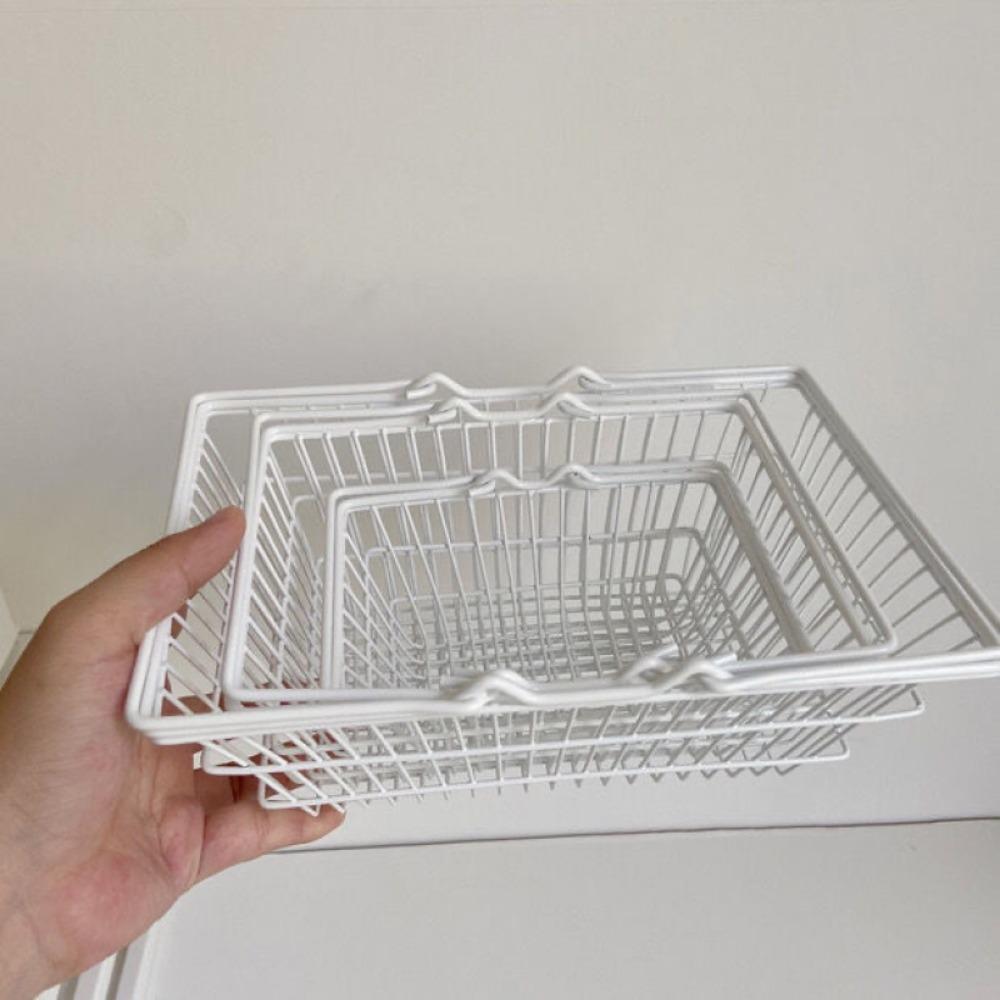 Metal Shopping Cart Storage Model Toy Trolley Container Portable Desktop Stationery Holder  Girls