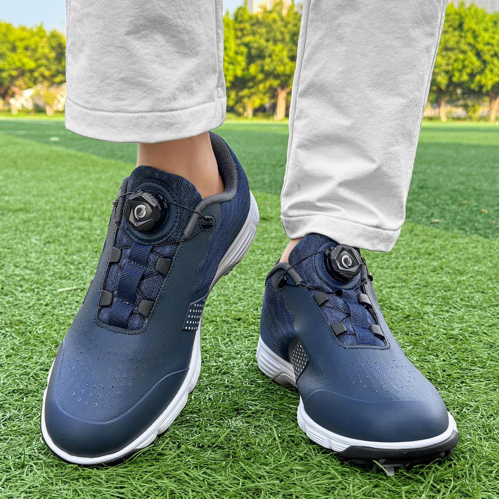 Professional Golf Shoes Men's Extra Large Comfortable, Fashionable, Quick Lace, Anti Slip Nails Golf Shoes Sizes 39-49