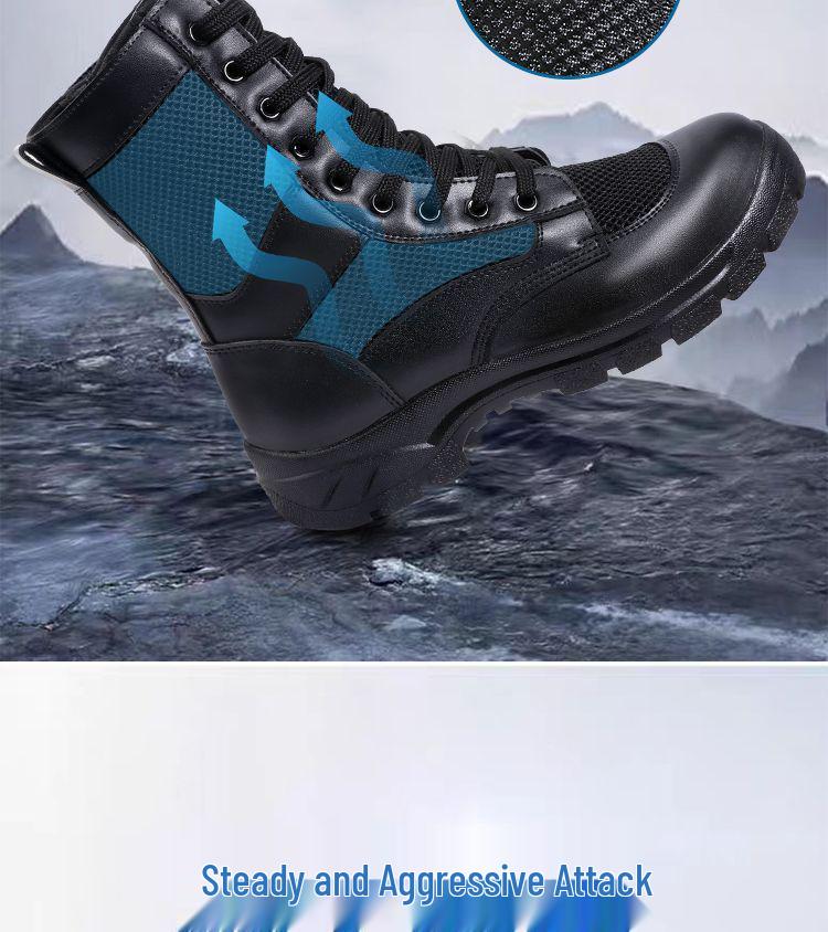 Men's Genuine Leather Mesh Breathable High-Top Hiking & Work Boots
