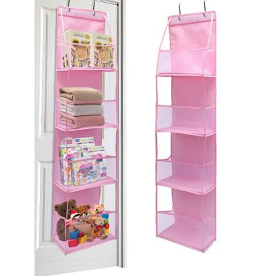 4 Layer Over The Door Hanging Organizer, Cosmetics Wall Hanging Storage Organizer, Large Capacity Mesh Holder With Clear Pockets Hanging Storage Bag