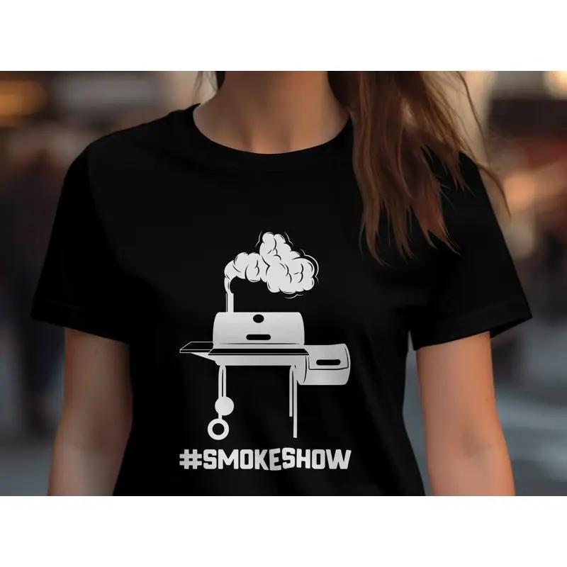 Bbq Smoker T Shirt Smoke Show Grill Master Backyard Barbecue Top Smoking Meat Funny Attire