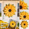 Sunflower Wreath Front Door Decor Cloth Fabric Wall Hanging Decoration Sunflower Thanksgiving Day 2024 Household Craft Ornaments