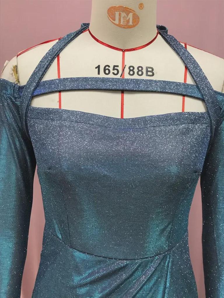 2025 European & American Glam Sequin Oblique Collar Jumpsuit - Mid-Waist Sexy Skirt