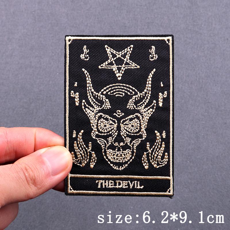 Hip Hop Punk Embroidery Patch Iron On Patches For Clothing Skull Animal Embroidered Patches For Clothes Stripe Badges Stickers