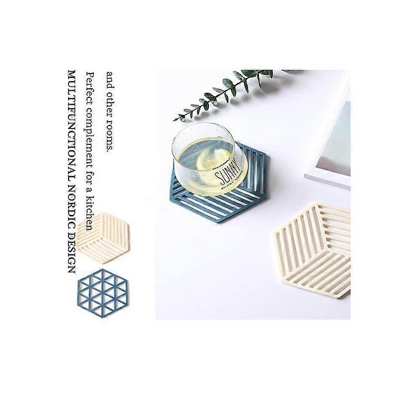 Silicone Trivet Mats And Hot Pads 8 Pcs 5.63 4.92 In Hexagon Heat Resistant Multifunction Kitchen Tool For Bowl Mats, Dish Mats, Placemats, And Drink