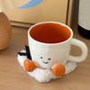 Coffee Mug Ceramic Water Cup with Feet Cute Decorative Coffee Beverage Mug  Office Water Handgrip Cup Kitchen Party Drinkware