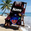 Custom Name Personalized Poppy Playtime Print Beach Towel, for Trip Camping Beach Party Home Decor, Birthday Gift for Family & Friends