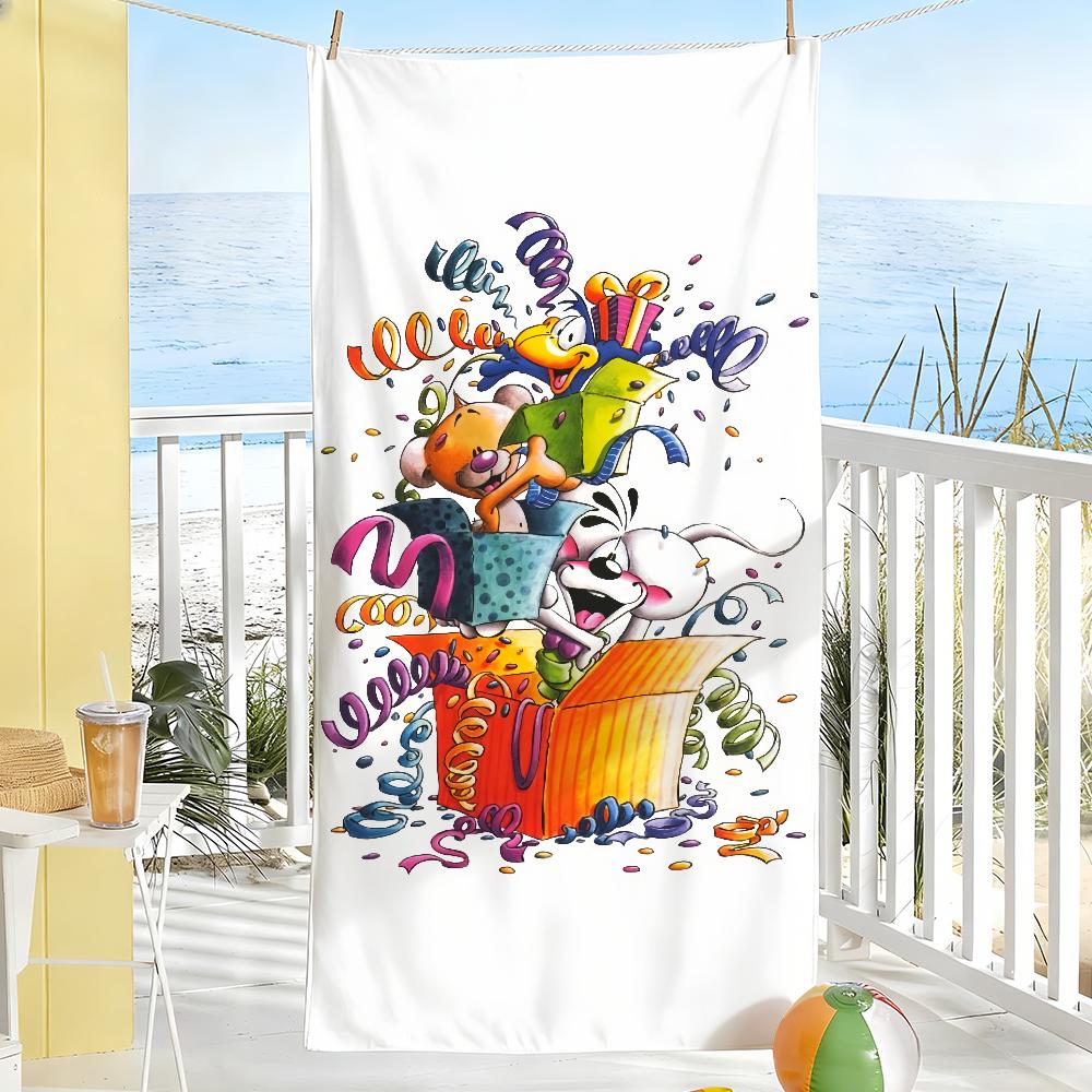 

Cartoon D-Diddl-S Cute Towel Soft Pool Gift For Travel Gym Shower Camping Quick Dry Sports Large Beach Towels W40*H60(CM)