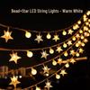 Outdoor Solar Star & Bead Camping String Lights