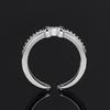Korean Style Women's Double-Layer H Ring with Full Diamond Inlay - Elegant & Luxurious