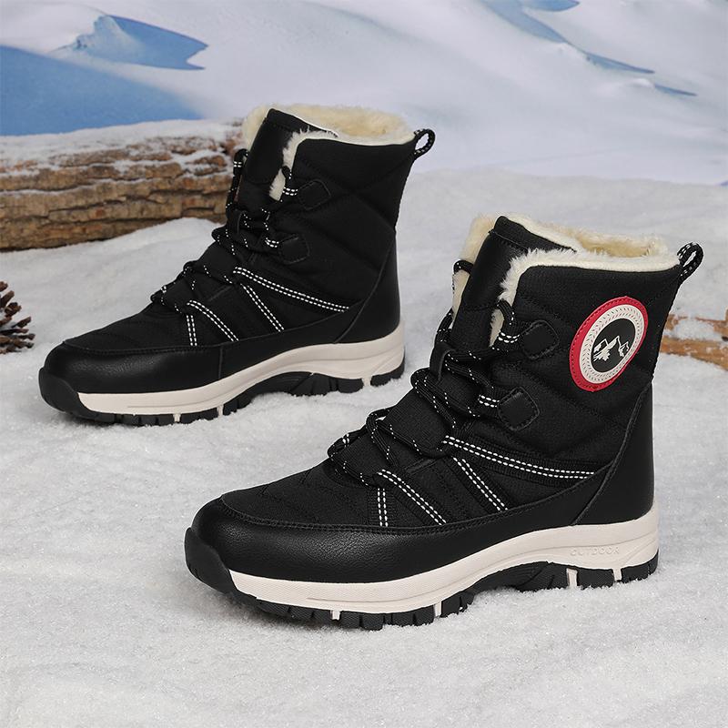 TUINANLE Damenschuhe Schneestiefel Gefüttert Warm Fellfutter Mid-Calf Winterstiefel für Damen Rutschfeste Outdoor Stiefeletten