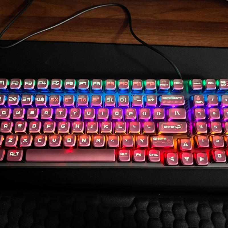 XDA Height 128Keys Keycaps Set In Gradual Change Color Cyber Type Keycap Enhances Typing For Mechanical Keyboards