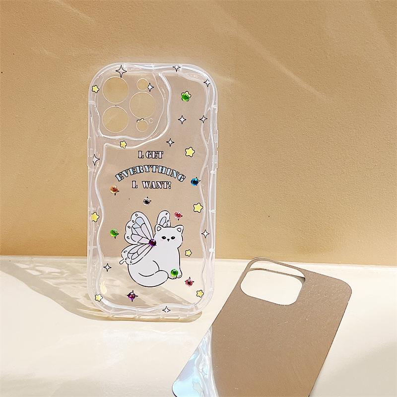Zhitai Apple iPhone Case: Cartoon Design for iPhone 12, 14Pro, 15, and 16Pro - Cream Pattern, Full Coverage.