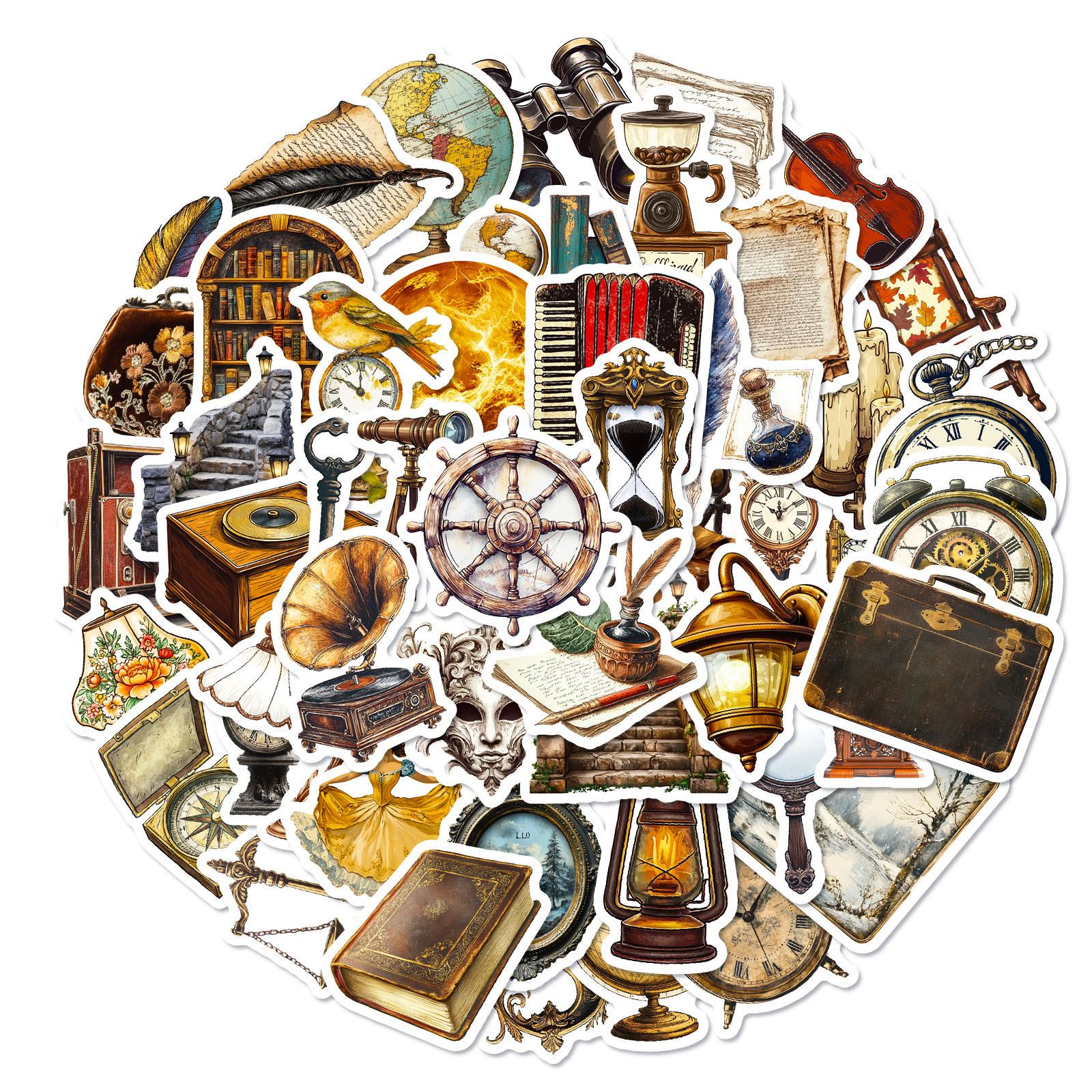 

Новые 50 Европейские Ретро Старые Объекты Граффити Наклейки Постерный Стиль Материал для Украшения Ручного Счета Наклейки