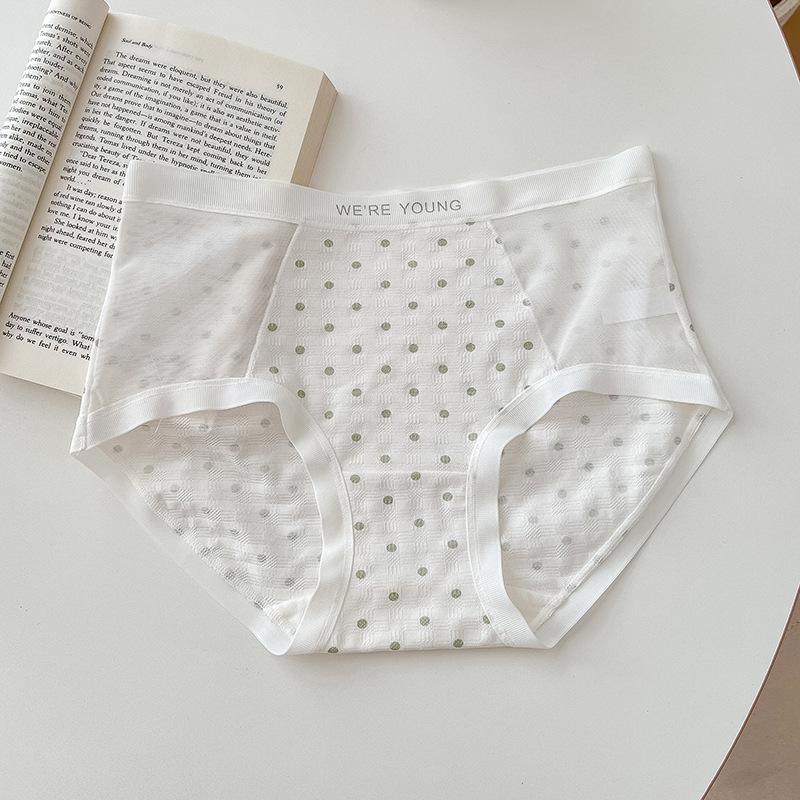 Unterwäsche Polka Dot Mesh Höschen für Frauen Bequeme nahtlose nackte antibakterielle Modal-Slips mit mittlerer Taille