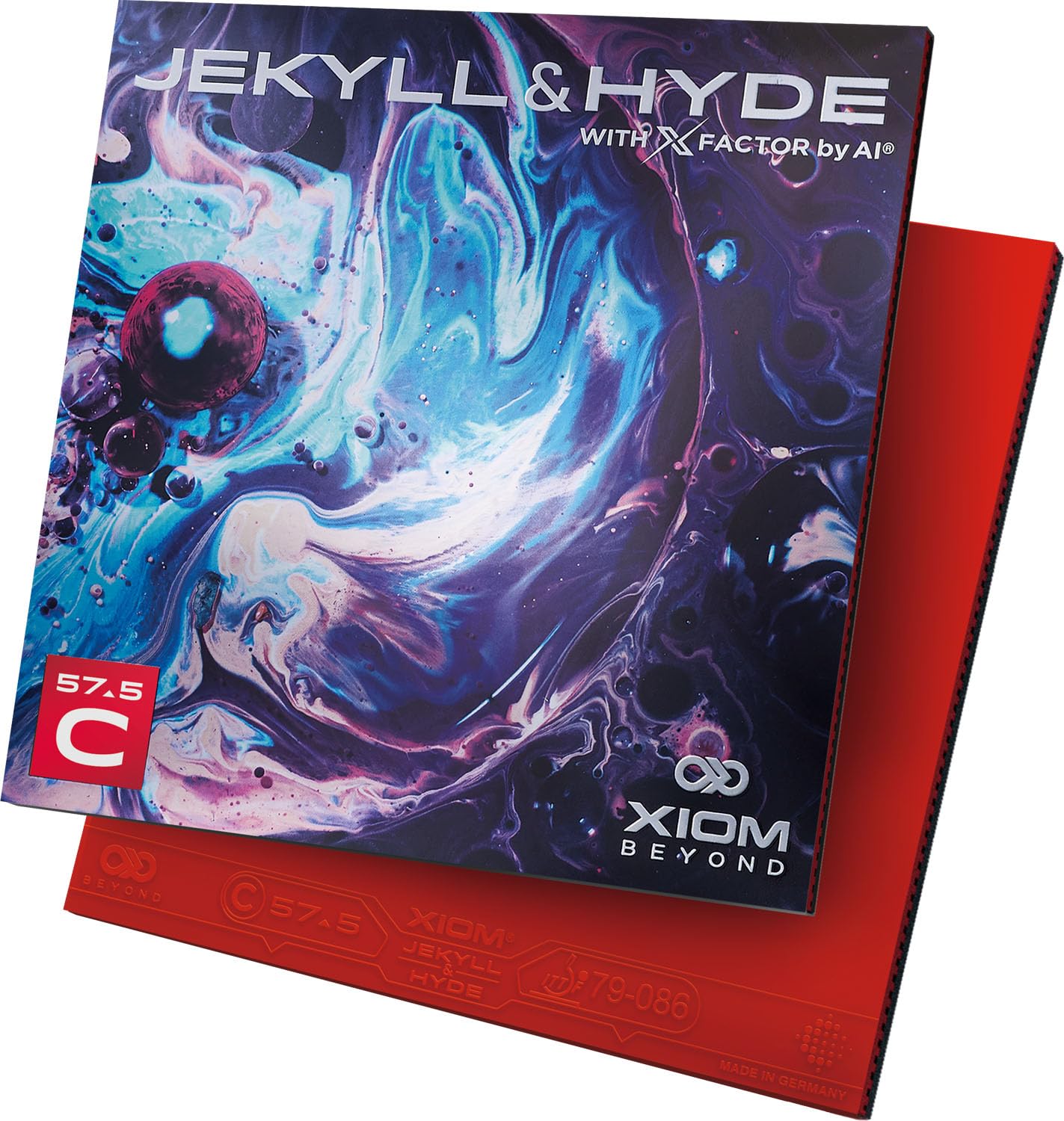 

XIOM Table Tennis Rubber Jekyll Hyde Adhesive Rubber Red 850038 & C57.5 2.1 красный