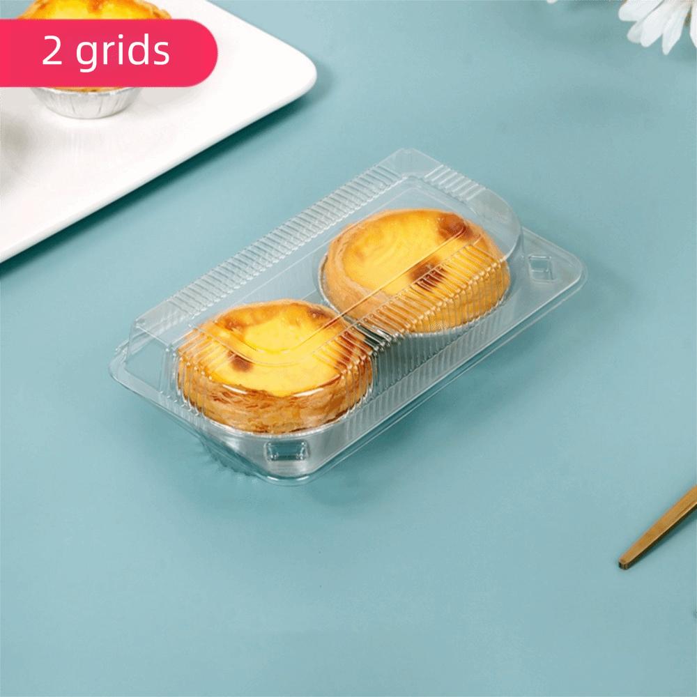 100pcs Disposable Portuguese Egg Tart Paaging Box Plastic Baking Cake Case  Kitchen Cooking Tools