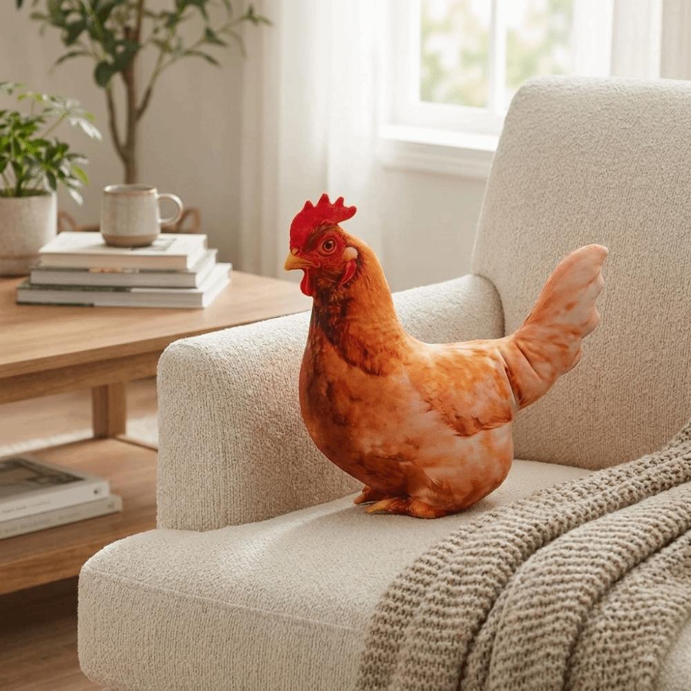 Cute Chicken Stuffed Toy PP Cotton Filled Rooster Plush Toy Kawaii Game Stuffed Doll Kids Toy