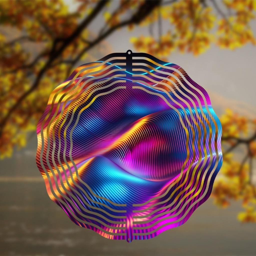 10 Inch Metal Wind Chime with Swivel Hook Vibrant Iridescent Reflective Design for Garden Patio Decor All Season Gift