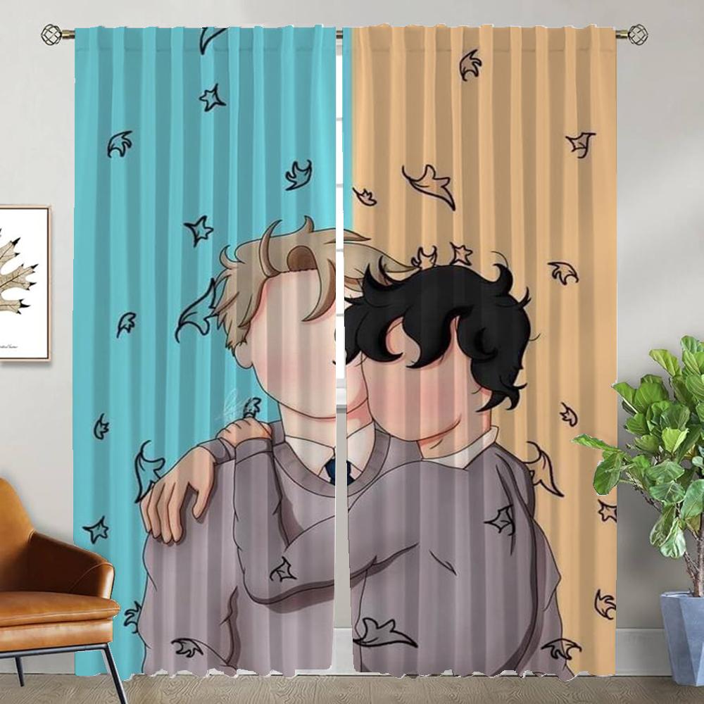 Eleganta rumsgardiner 2 delar Heartstopper fönstergardin för rum 2 paneler tyll för sovrum heminredning gardiner avskärmning