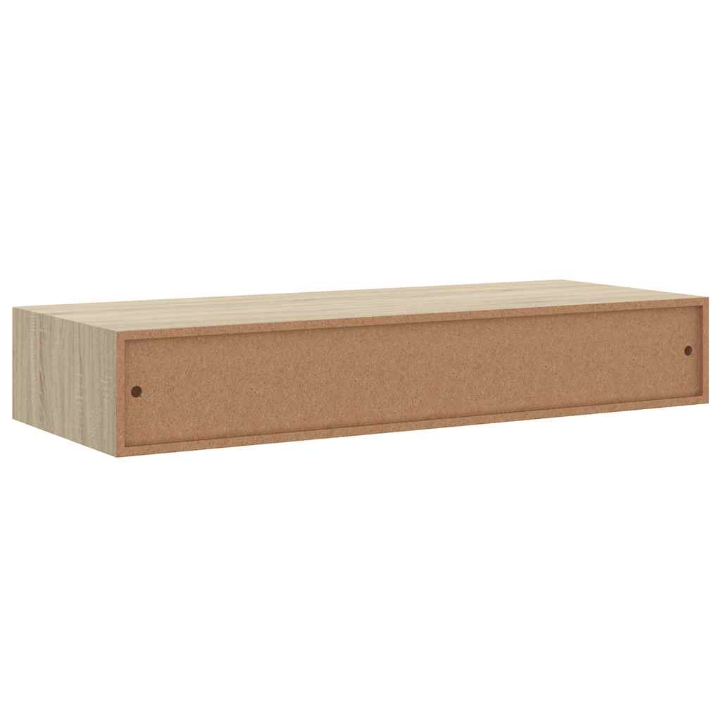 Vidaxl Półka Ścienna Z Szufladą, Kolor Dębu, 60 X 23,5 X 10 Cm, Mdf