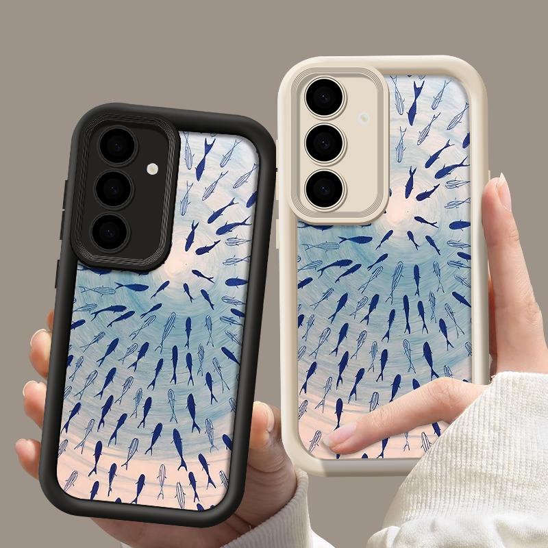 Miękkie etui ze wzorem delfina na telefon Samsung Galaxy S25 Edge S24 S23 S22 Ultra S24 FE A56 A55 A36 A26 A16 A15 A35 A54 5G