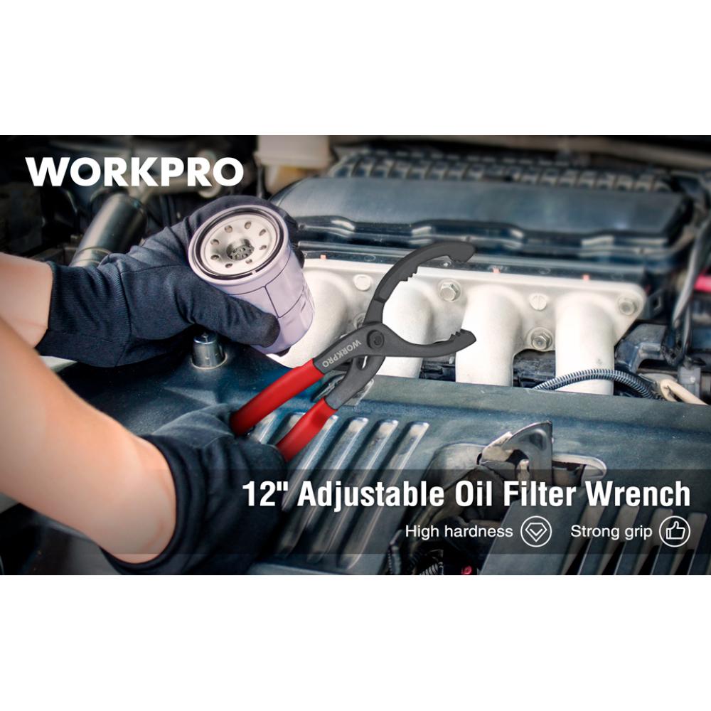 12" olajszűrő fogó bilincs típusú csavarkulcs állítható kéziszerszámok olajszűrő eltávolítása szétszerelő szerszám teherautó-javításhoz