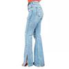 New Women's Jeans High-waisted Ripped Pants Slightly Split Trousers