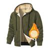 Men's Fleece-Lined Zip-Up Knitted Cardigan - Thickened for Autumn/Winter