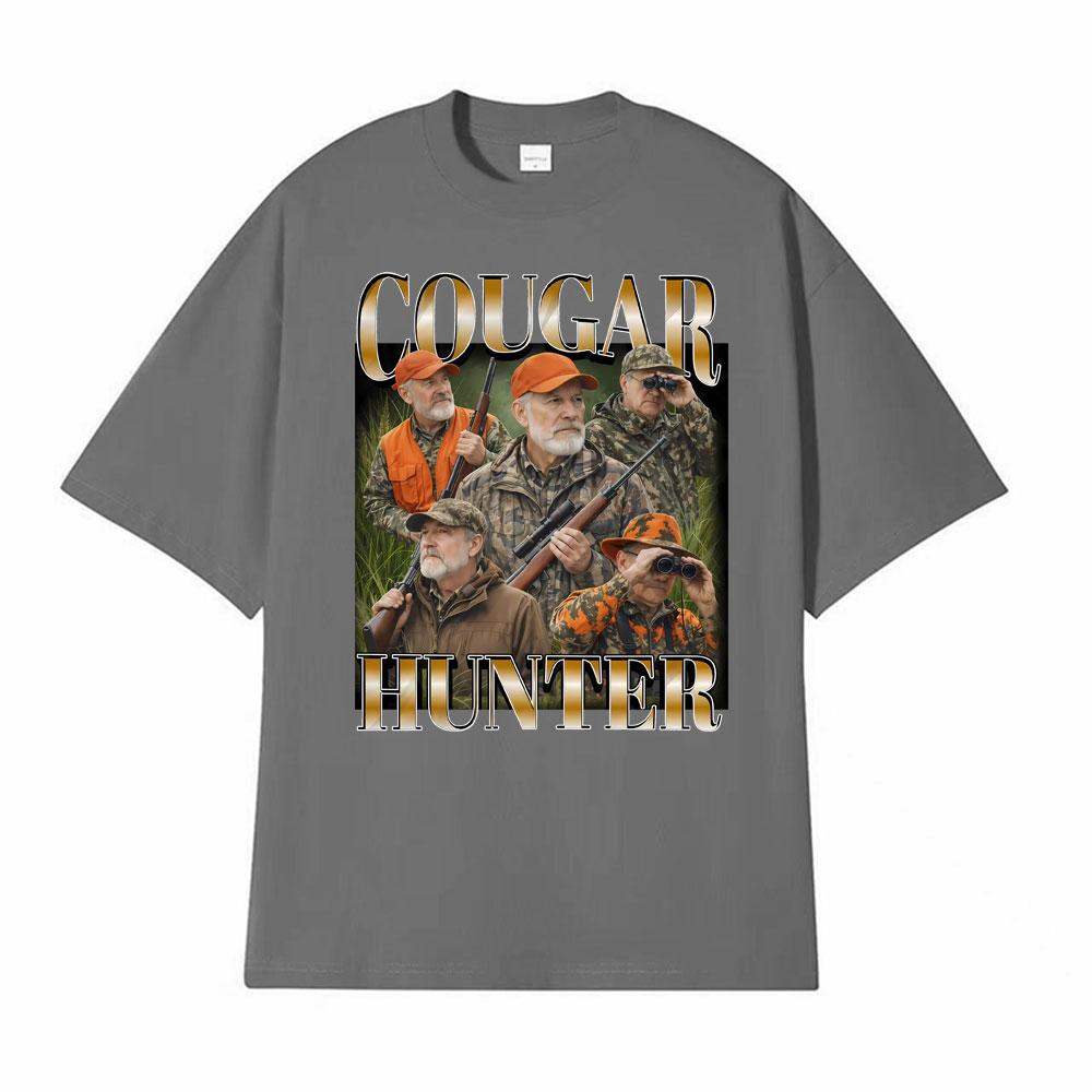 Cougar Hunter Funny Hunting Meme Tshirt Men Women Clothing Fashion Summer Tee Shirt Cotton Oversized Short Sleeve T Shirts Tops