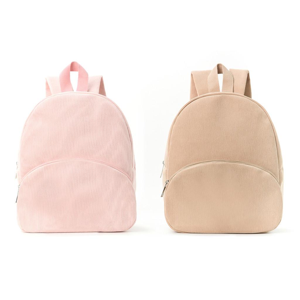 Corduroy Student Backpack With Large Capacity For Kindergarten Kids