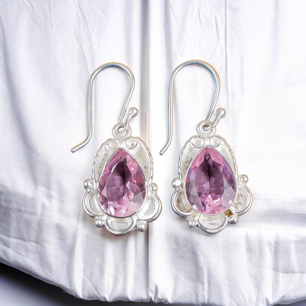 Morganite Gemstone 925 Sterling Silver Fashionable Jewelry Earrings For Mother EE-41-11