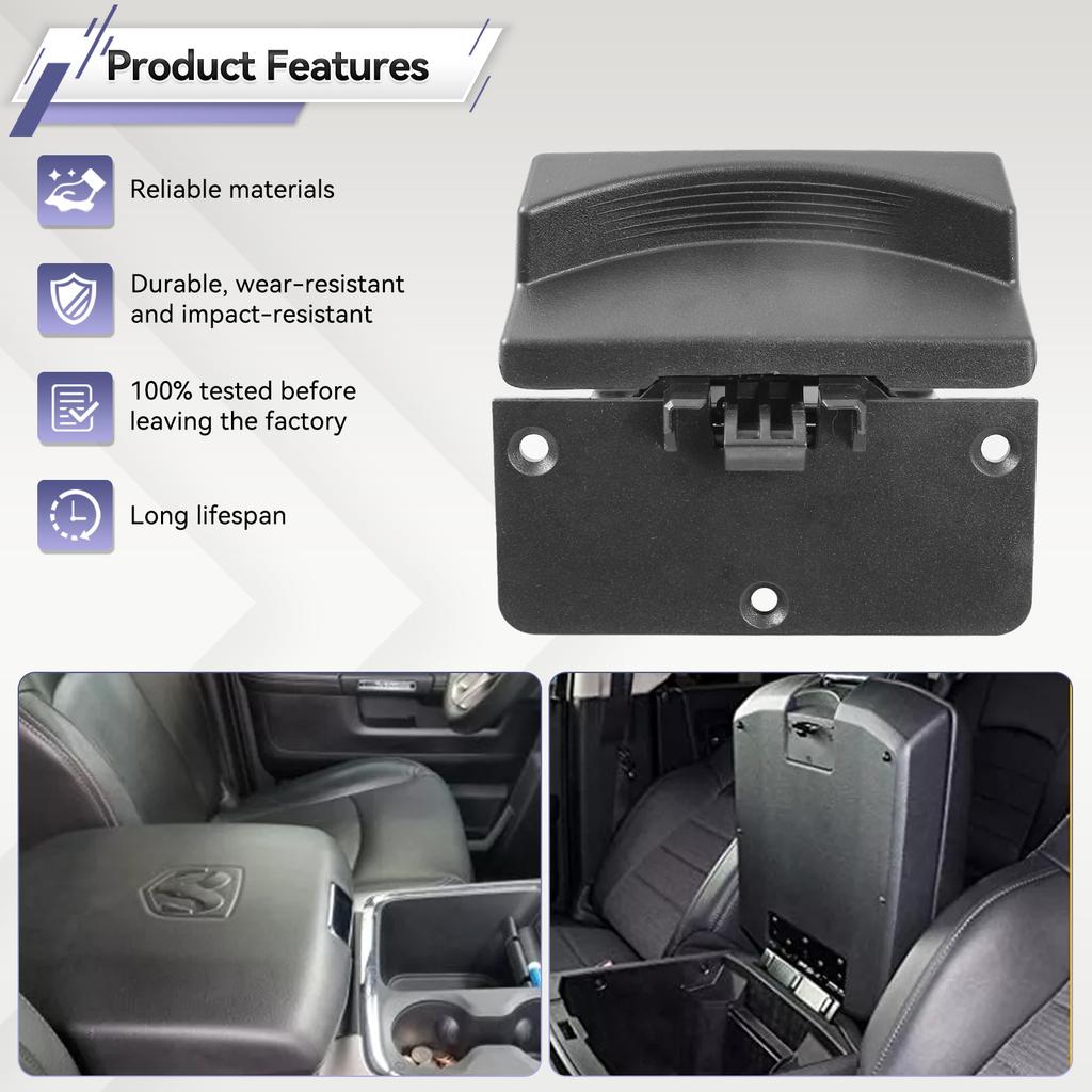 5RQ83TX7AC Car Center Console Armrest Latch Lock Knob Accessories Auto Interior for Dodge Ram 1500 2500 3500 4500 5500 2013-2018