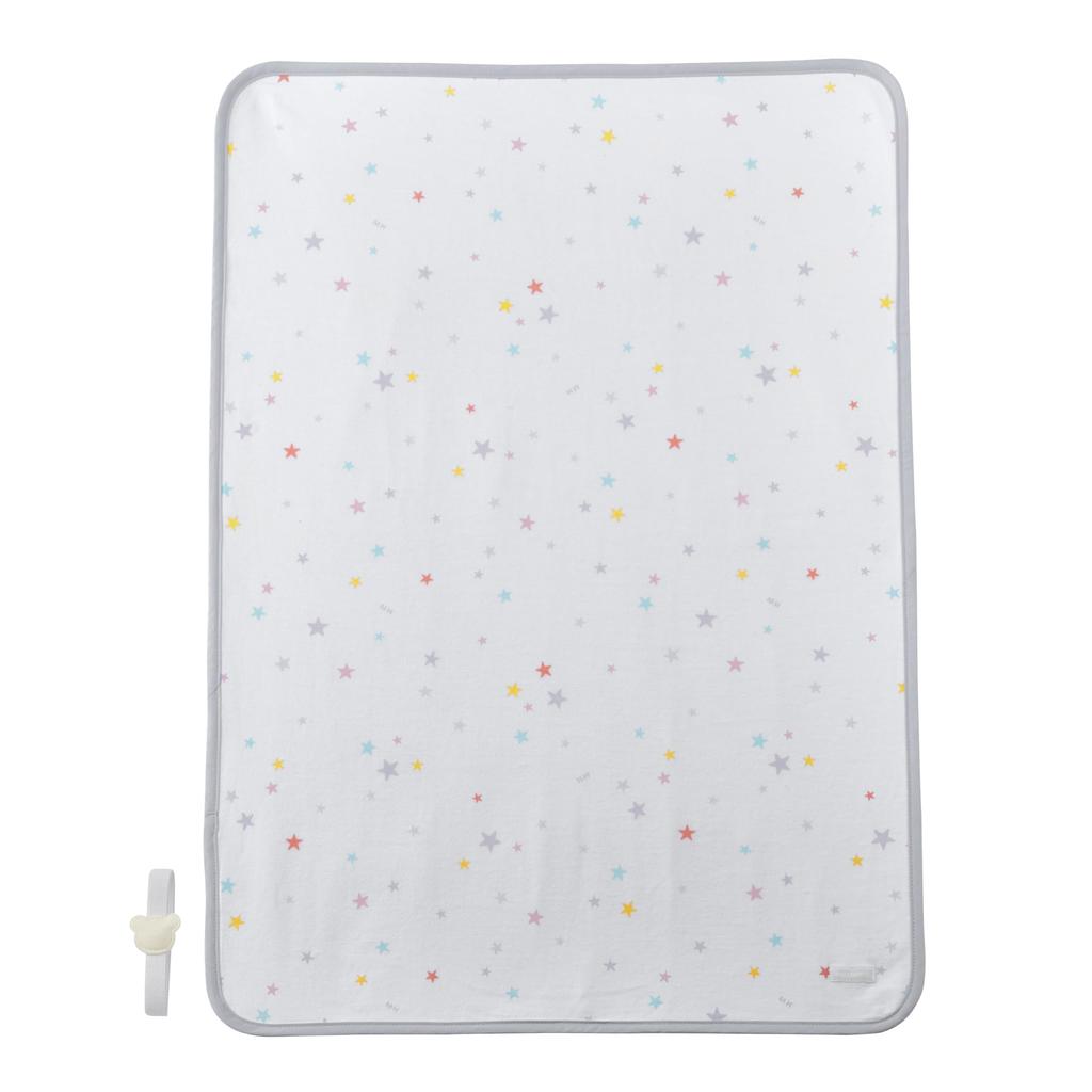 MIKI HOUSE Diaper Changing Mat with Star 52 X 75 Made In Suitable for Boys and Baby White Pattern, Compact, Cm, Waterproof, Japan, Girls, Baby, Kids,