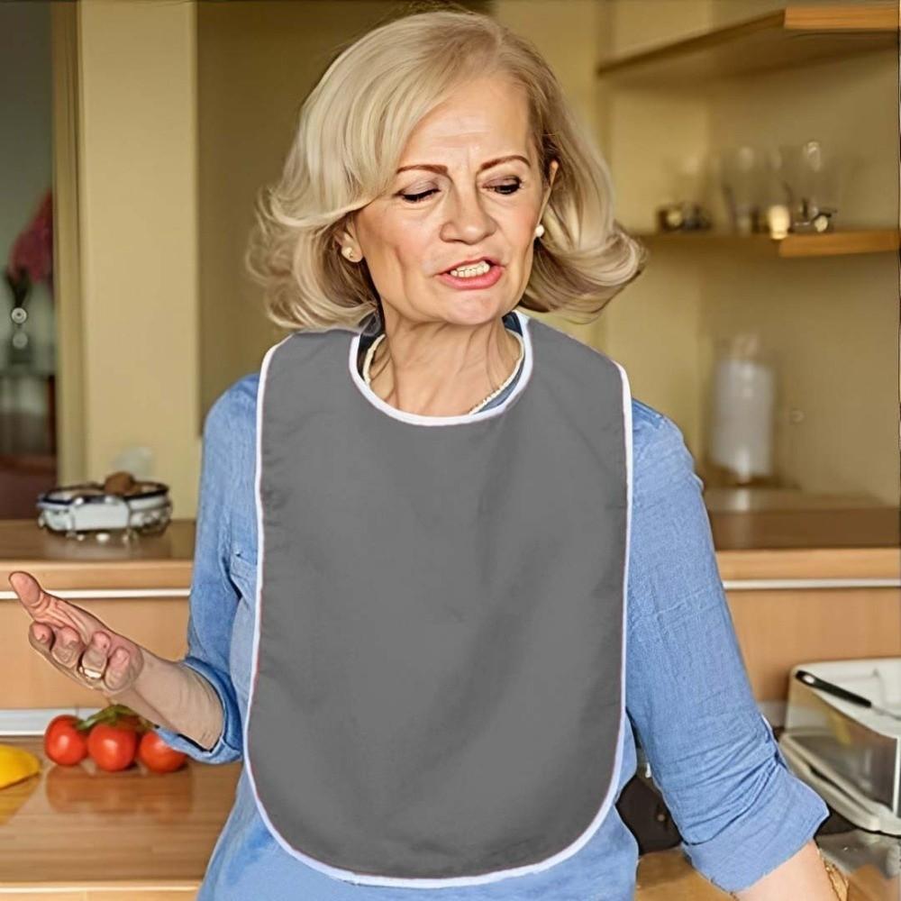 Soft Adult Bib Adjustable Mouth Wipe Polyester Daily Care Apron Adult