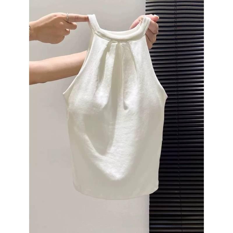 Womens Summer Cotton Tank Top With Embroidered 3d Pattern For Casual Wear