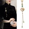 Electroplating Women Hanfu Ornament Long Tassel Lapel Brooch Exquisite Chinese Style Brooch Women