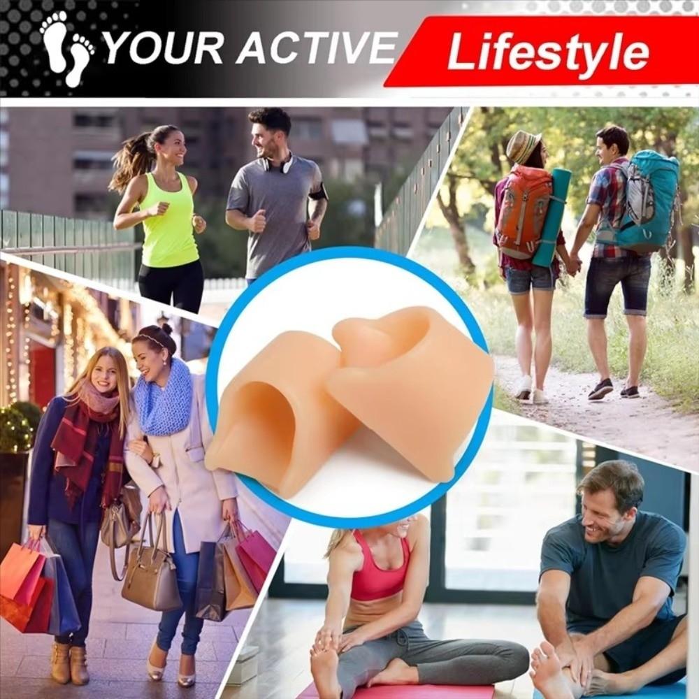 1 pair Toe Splint Toes Separator Nude Hammer Toe Straightener Toe Corrector  Curled Toes