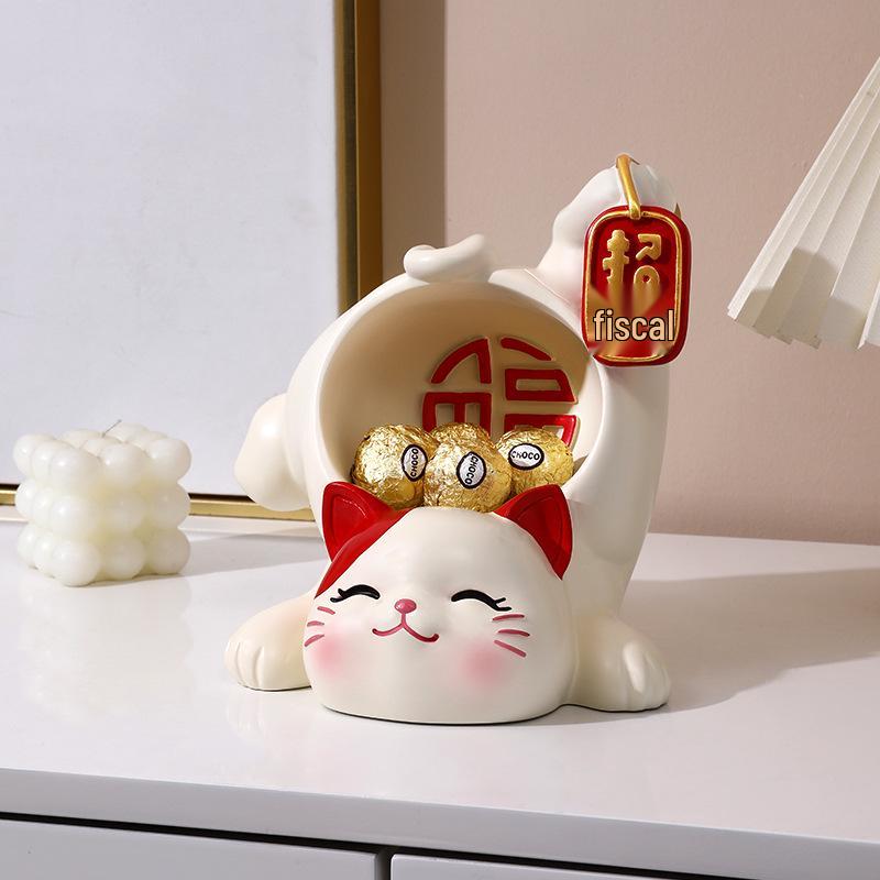 Glückskatze Harz Schlüsselanhänger für Haus- & Kinderzimmerdekoration