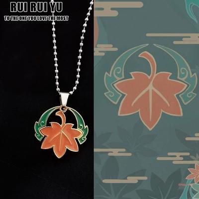 RUI RUI YU Titanium Steel Necklace 3 Styles Chains Genshin Impact Pendant Maple Leaf Animation Game Jewelry Gift for Fans