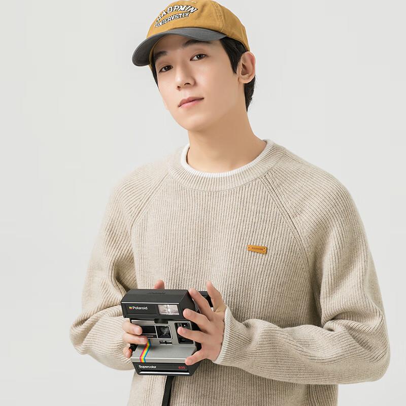 

WOOD SOON Men s Raglan Sleeve Thermal Knit Sweater M