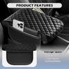 Thickened Car Center Console Cover Diamond Lattice Design,Soft Arm Rest Covers For Car With Storage Pockets,PU Leather Middle Console Covers Fit For