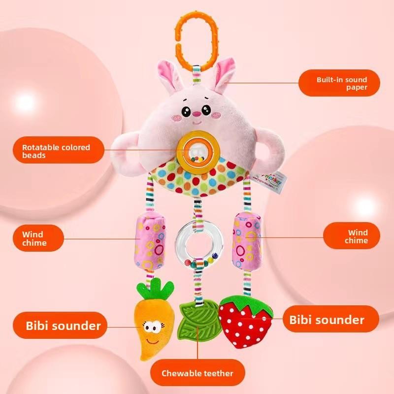 Beili Baby Stroller Plush Rattle Car Charm With Wind Chimes For Infant Comfort