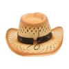 Straw Hat Summer Sunscreen Shading Ethnic Style Simple Beach Couple Straw Hat Premium Cowboy Hat