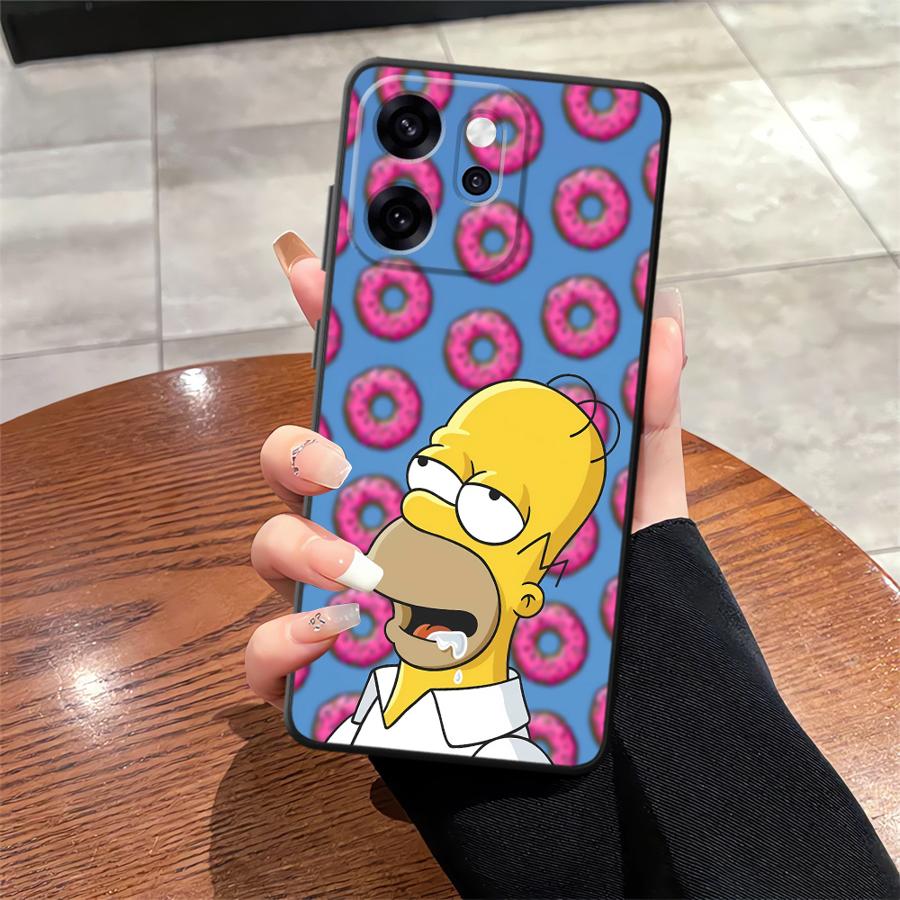Phone Cover Case for Oppo A76 F9 F11 F29 A93 A98 A96 A74 A84 A78 Reno 4F 5 6 7 8 10 11 14 A83 S-simpsons Donut