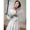 Mink Coat New Fur Celebrity Coat Fox Fur Collar Long Imitation Leather Mink Coat
