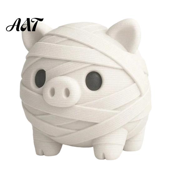Car Interior Decorations Miniature Mummy Animal Figurine, 3D Printed Pig Chicken Dino Duck Niche Holiday Collectibles Cat Statue, Spooky Cute