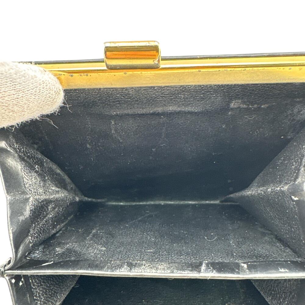 BURBERRY Gamaguchi Nova Check leather Bifold Wallet black leather Used