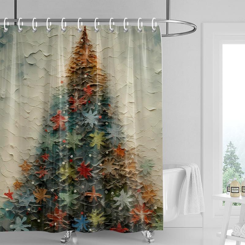 Dekoracja domu zasłony prysznicowe do łazienki wodoodporna tkanina zasłonowa Nowoczesny styl skandynawski Salon Wesołych Świąt zima