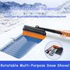 Winter Car Glass Cleaning Accessories: 2-in-1 Retractable Ice Shovel & Brush for Efficient Ice, Snow & Stain Removal